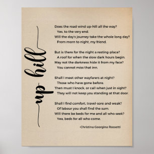 Poster Poem de Up Hill Christina Georgina Rossetti Vintag