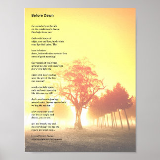 Poster Poème "Avant l'aube"