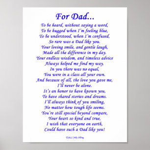 Poster Poème commémoratif pour papa