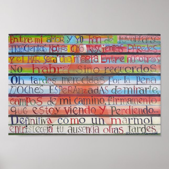 Poster Poème d'adieu de Jorge Luis Borges (Devant)