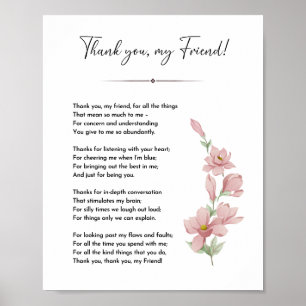 Poster Poème d'ami, Véritable citation cadeau de meilleur