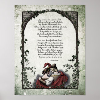 Poster Poème d'art victorien Rossetti "Amour" 11x14