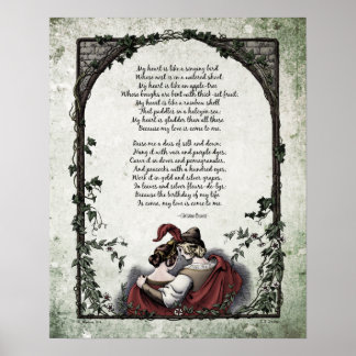 Poster Poème d'art victorien Rossetti "Amour" 16x20