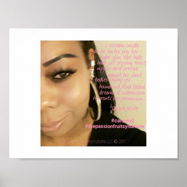 Poster Poème de baiser en cuir noir par Ahsek Novel (Devant)