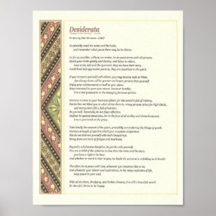 Poster Poème de desiderata