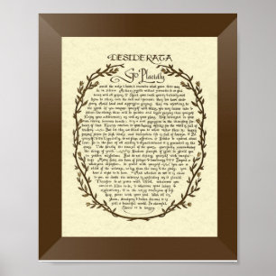 Poster Poème de DESIDERATA par Ehrmann maximum