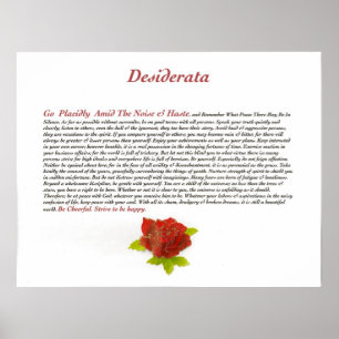 Poster Poème de Desiderata par Max Ehrmann