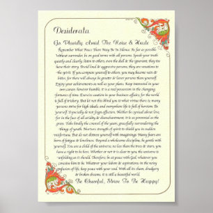 Poster Poème de Desiderata par Max Ehrmann