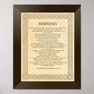 Poster Poème de Desiderata par Max Ehrmann
