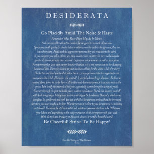 Poster Poème de Desiderata par Max Ehrmann Denim Art