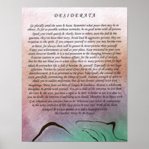 Poster Poème de Desiderata par Max Ehrmann Watercolor Mou