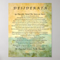 Poème de Desiderata sur la forêt d'aquarelle