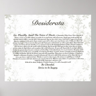 Poster Poème de desiderata sur le papier peint antique