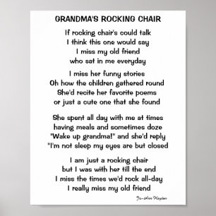 POSTER POÈME DE LA CHAISE ROCKING DE GRANDMA