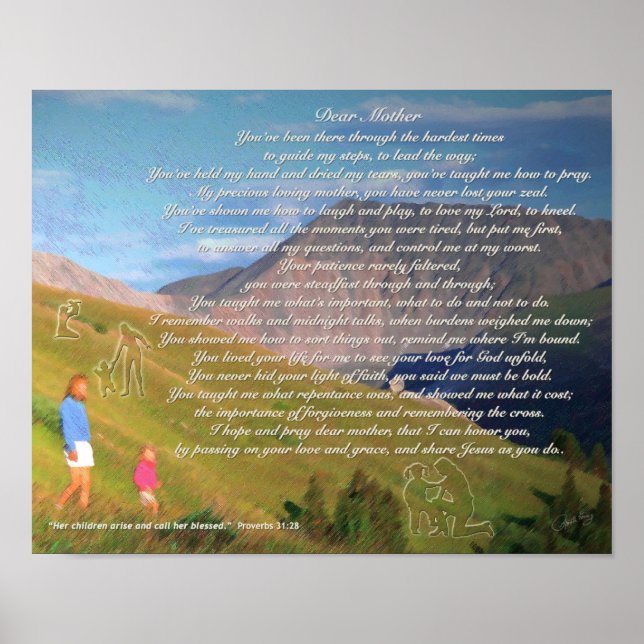 Poster Poème de la fête des mères (Devant)