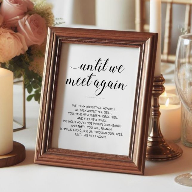 Poster Poème de mariage moderne noir et blanc Mémorial (Créateur téléchargé)
