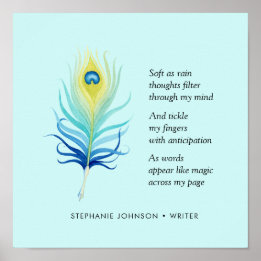 Poster Poème de motivation pour les écrivains Peacock Qui