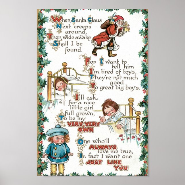 Poster Poème de Noël Vintage (Devant)