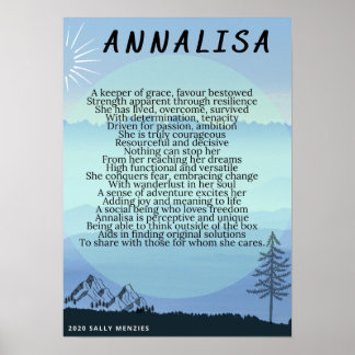 Poster Poème de nom "Annalisa"