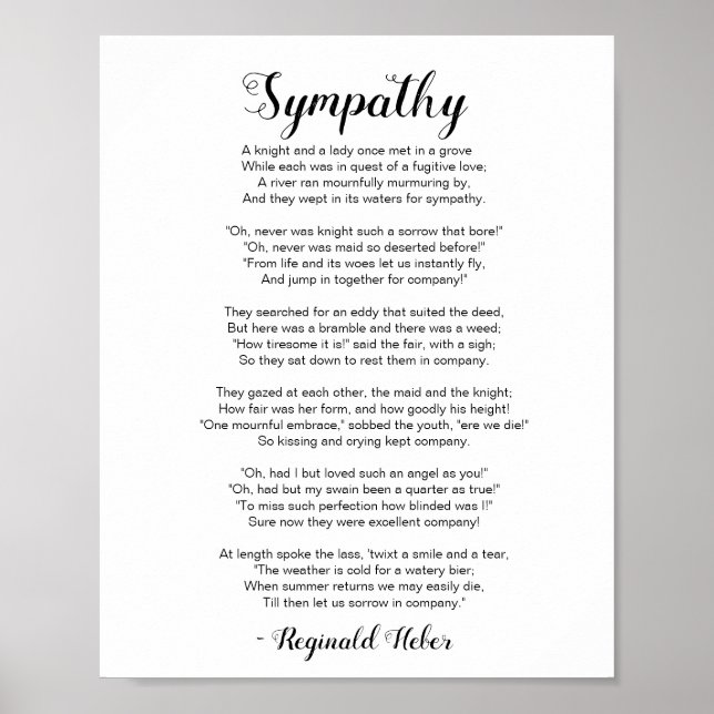 Poster Poème de sympathie par Reginald Heber (Devant)