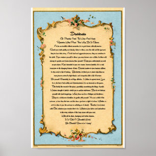 Poster Poème Desiderata de Max Ehrmann Paris