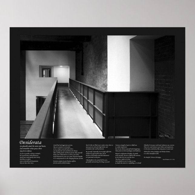 Poster Poème Desiderata - Fugue Architecturale Art (Devant)
