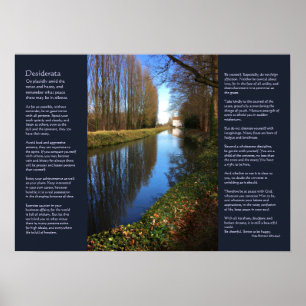 Poster Poème Desiderata - Scène du canal Millhouse