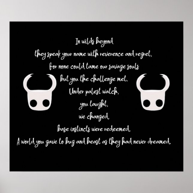 Poster Poème Hollow Knight (Devant)