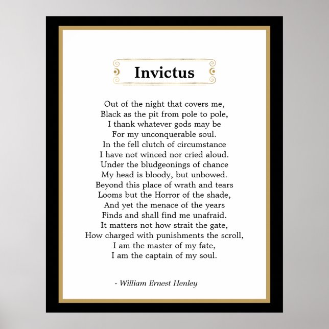 Poster Poème Invictus (Devant)