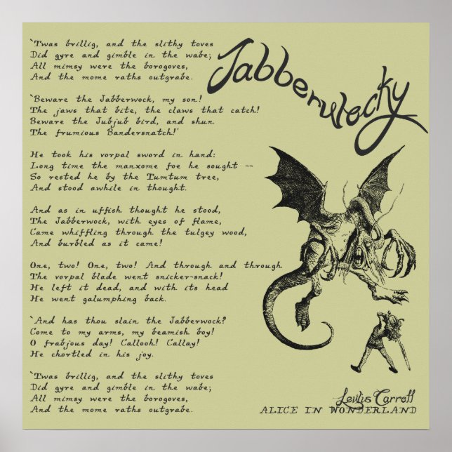 Poster Poème Jabberwocky (Devant)