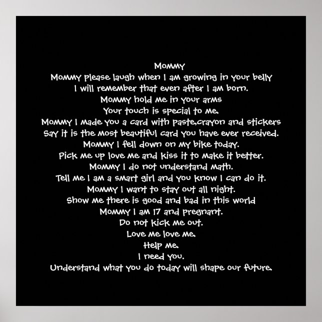 Poster Poème maman (Devant)