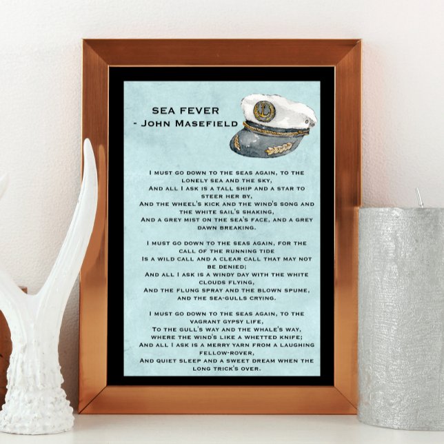 Poster Poème Masefield Fièvre de mer (Créateur téléchargé)