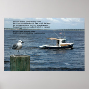 Poster Poème Poème Poésie Poésie Boat Ocean Seagull