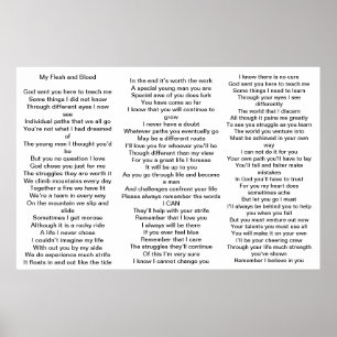 Poster Poème pour des parents des enfants avec le