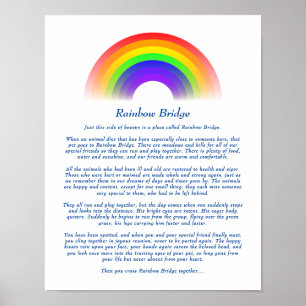 Poster Poème Rainbow Bridge pour la perte d'animal de com