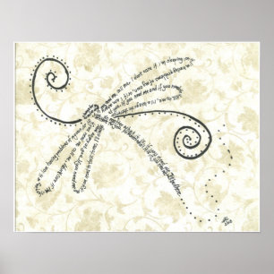 Poster Poème sous forme de libellule