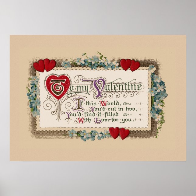 Poster Poème Valentine (Devant)