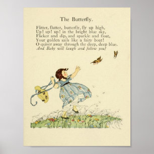 Poster Poème vintage "Le Papillon",