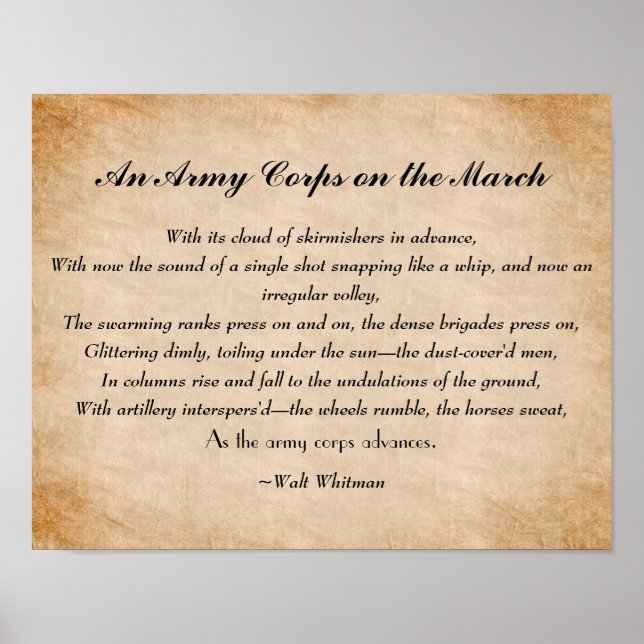 Poster Poème Walt Whitman sur la guerre civile (Devant)
