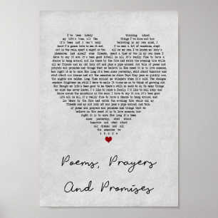 Poster Poèmes Prières Et Promesses Grey Coeur Chanson Lyr