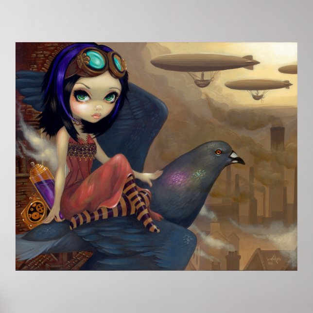 Poster Poe's Flight ART IMPRIMER steampunk fairy urbaine (Devant)