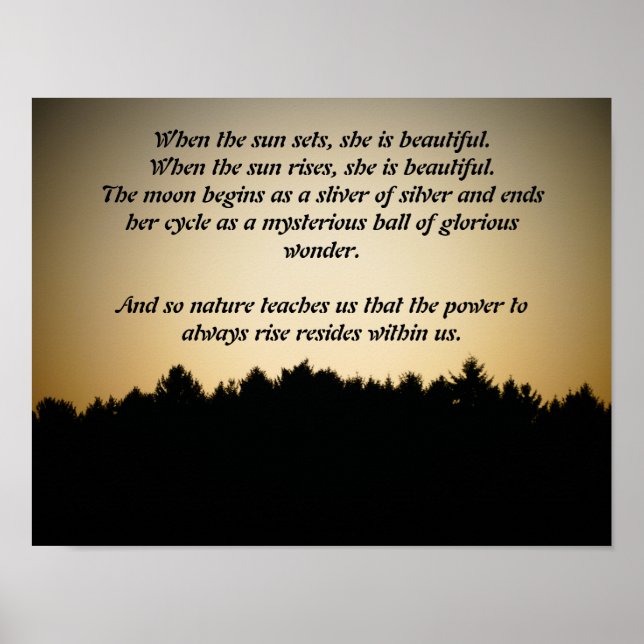 Poster Poésie coucher de soleil (Devant)