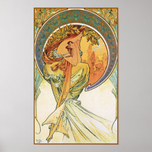 Poster POÉSIE de la série "les arts" par Mucha