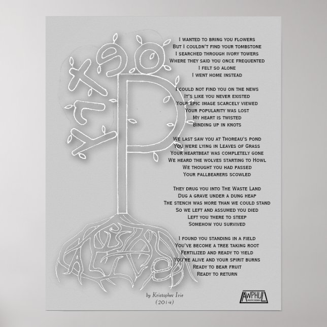 Poster Poésie est l'affiche d'Alive B&W (Devant)
