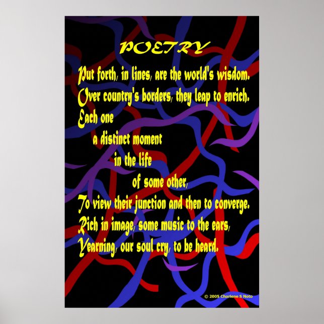Poster Poésie (poème acrostique) (Devant)