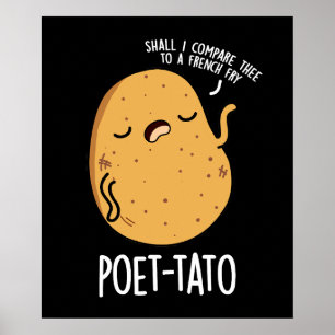 Poster Poète tato drôle Pun de pommes de terre Dark BG