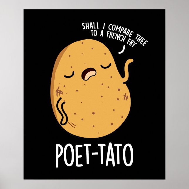 Poster Poète tato drôle Pun de pommes de terre Dark BG (Devant)