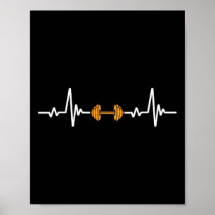 Poster Poids Barbell Heartbeat Gym Bodybuilding Lifting