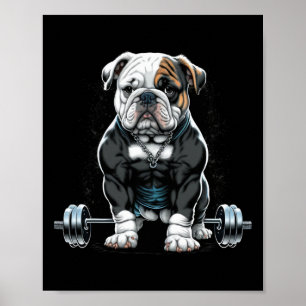 Poster Poids Chien Fun Fitness Gym Bulldog