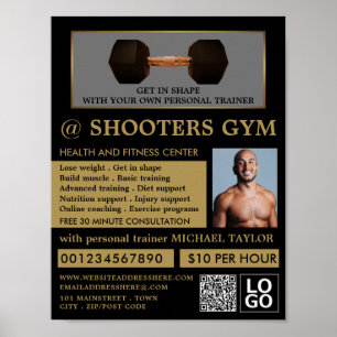 Poster Poids de Dumbbell, Entraîneur personnel, Publicité